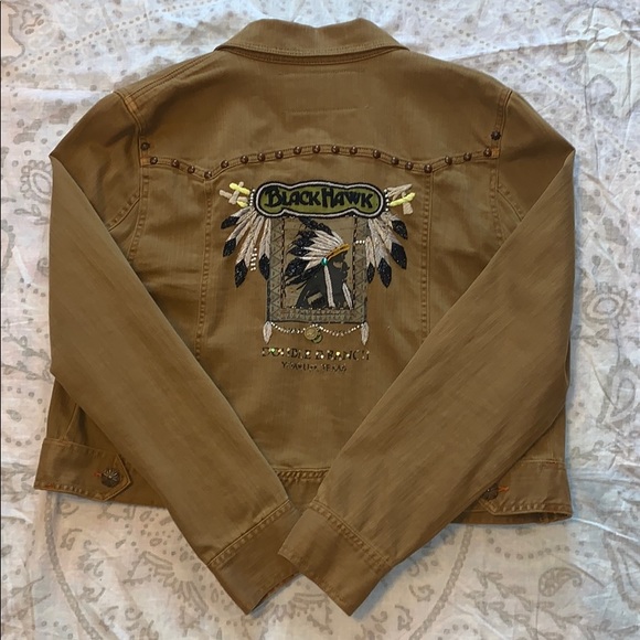 Double D Ranch Jackets & Blazers - Double D Ranch Tan Denim Jean Jacket Blackhawk